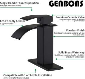 img 1 attached to 💧 Stunning Waterfall Bathroom Faucet for Lavatory - GENBONS