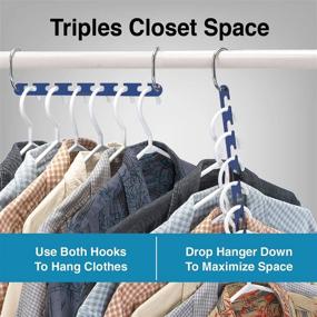 img 1 attached to 👕 Wonder Hanger Platinum - Navy 4-Pack: Space-Saving Closet Organizers for Better Optimization