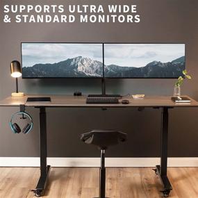 img 3 attached to 🖥️ VIVO Dual Monitor Desk Mount Stand - Full Motion VESA, Double Center Arm Joint, Holds 2 Screens up to 34 inches, STAND-V102D