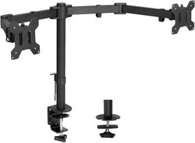 img 4 attached to 🖥️ VIVO Dual Monitor Desk Mount Stand - Full Motion VESA, Double Center Arm Joint, Holds 2 Screens up to 34 inches, STAND-V102D