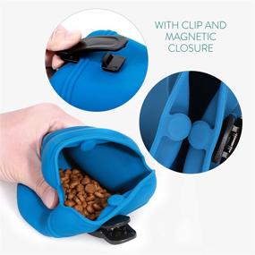 img 1 attached to 🐾 Convenient Set of 2 Navaris Silicone Dog Treat Pouches - Ideal Pet Training Bags with Belt Clip for Dog Walks