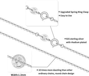 img 3 attached to 💎 Jewlpire 925 Sterling Silver Chain Necklace for Women Girls - 1.3mm Round Cable Chain - Thin Italian Silver Necklace - Replacement Necklace Chain - Super Shiny Strong - Sizes: 16, 17, 18, 20, 22, 24 Inches