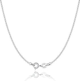 img 4 attached to 💎 Jewlpire 925 Sterling Silver Chain Necklace for Women Girls - 1.3mm Round Cable Chain - Thin Italian Silver Necklace - Replacement Necklace Chain - Super Shiny Strong - Sizes: 16, 17, 18, 20, 22, 24 Inches