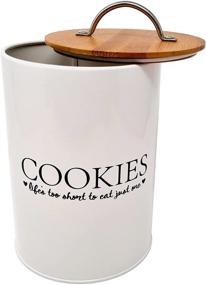 img 3 attached to 🍪 Sherfield & Co. Metal Cookie Jar Storage Tin with Bamboo Lid and Strong Metal Handle - Easy to Open and Secure Seal for Your Kitchen Counter