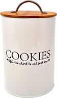 🍪 sherfield & co. metal cookie jar storage tin with bamboo lid and strong metal handle - easy to open and secure seal for your kitchen counter logo