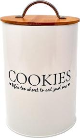 img 4 attached to 🍪 Sherfield & Co. Metal Cookie Jar Storage Tin with Bamboo Lid and Strong Metal Handle - Easy to Open and Secure Seal for Your Kitchen Counter