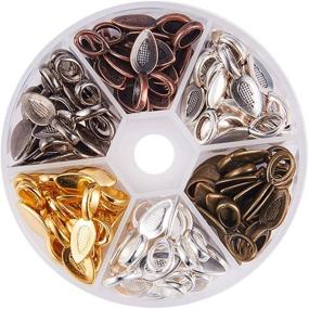 img 4 attached to 🐼 PandaHall Elite 120pcs Tibetan Style Alloy Flat Pad Bails - Perfect for Jewelry Making