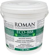 🔒 roman eco-888 strippable wallpaper adhesive - 1 gallon clear adhesive, 128 fl oz logo