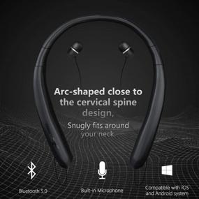 img 1 attached to 🎧 SGart Bluetooth Headphones: Foldable Neckband Earphones with Wireless Wearable Speaker, V5.0 Stereo Sound, Auto Answer & Retractable Headset