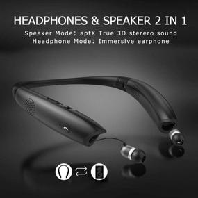 img 3 attached to 🎧 SGart Bluetooth Headphones: Foldable Neckband Earphones with Wireless Wearable Speaker, V5.0 Stereo Sound, Auto Answer & Retractable Headset