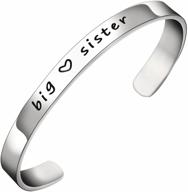 stylish bespmosp big sis middle sis little sis sister cuff bracelet: perfect family and friend gift for women and girls logo