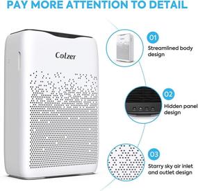 img 1 attached to 🌬️ COLZER EPI-186 Air Purifier: Powerful True HEPA & Activated Carbon Filters for Large Rooms up to 1800 ft², Eliminate Dust, Pet Dander, Odors, for Fresh and Clean Air in Your Bedroom
