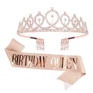 👑 cieher rose gold birthday queen sash & rhinestone tiara kit for women – beautiful birthday tiara crowns, tiaras, and crowns – perfect birthday decorations party favors for women and girls logo