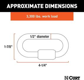 img 3 attached to 🔗 High-Strength CURT 82932 Threaded Quick Link Carabiner Clip for Trailer Safety Chains, 1/2-Inch Diameter, Break Strength of 16,500 lbs