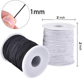 img 1 attached to 📿 Stretchy String for Bracelets: 4 Rolls 1 mm Elastic Cord for Jewelry Making - 2 Black + 2 White