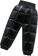 windproof lightweight toddler winter snow pants - elastic puffer trousers logo