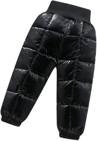 img 2 attached to Windproof Lightweight Toddler Winter Snow Pants - Elastic Puffer Trousers