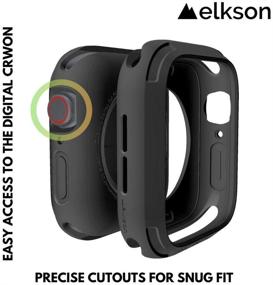 img 3 attached to Бампер-чехол Elkson для Apple Watch Series 6 SE 5 4 44 мм - защита от падений военного класса, прочный и ударопрочный, черный