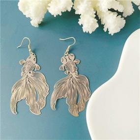 img 4 attached to Exquisite D.Rosse Handmade Tropical Fish Goldfish Earrings – A Fashionable Statement for Women and Girls