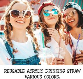 img 3 attached to 🥤 BaHoki Essentials Reusable Eco-Friendly Colored Drinking Straws - Ideal for Smoothies and Shakes - Includes Deep Cleaning Brush, Long Acrylic Straw Set for Tumblers - 8 Pack