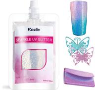 🌈 koelin uv glitter powder for cup tumbler art, sequin resin projects, epoxy coating kit - 50g / 1.76 oz - craft diy nail, face, hair - fine holographic pink glitter 1/64” logo