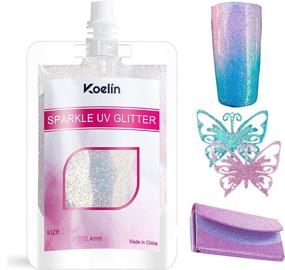 img 4 attached to 🌈 Koelin UV Glitter Powder for Cup Tumbler Art, Sequin Resin Projects, Epoxy Coating Kit - 50g / 1.76 oz - Craft DIY Nail, Face, Hair - Fine Holographic Pink Glitter 1/64”