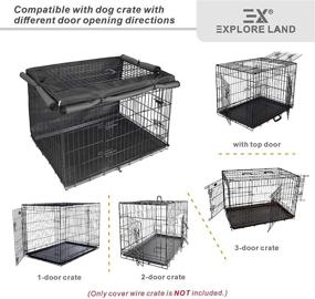 img 1 attached to 🐶 Land Dog Crate Cover for Wire Cages, Heavy-Duty Lattice Pet Kennel Covers Compatible with Standard Metal Crate Doors (24-48 Inches)