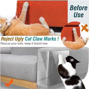 img 3 attached to 🐾 VavoPaw Cat Furniture Couch Protector: Clear Sticky Paw Pads with Pins for Upholstered Furniture Protection