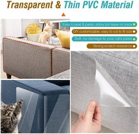 img 1 attached to 🐾 VavoPaw Cat Furniture Couch Protector: Clear Sticky Paw Pads with Pins for Upholstered Furniture Protection