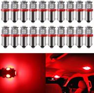 🔆 blyilyb pack-20 red ba9s t11 t4w 64111 led bulbs: superior illumination for side marker lights, rv & boat navigation, dome lights, map lights & license plate light logo