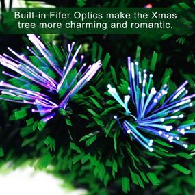 img 1 attached to 🎄 22'' Desktop Christmas Tree - Pre-lit Fiber Optic Mini Tabletop Xmas Tree with Multicolor Lights, Solid Base, and Ball Ornaments