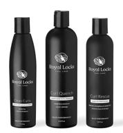 🌀 royal locks curl care curl hydration set | clean curls shampoo, curl quench conditioner & curl rescue leave in conditioner | cleanses, moisturizes with extra hydration for thicker curls and waves | new & improved formula (7.5 fl oz, 12 fl oz, & 8 fl oz) logo