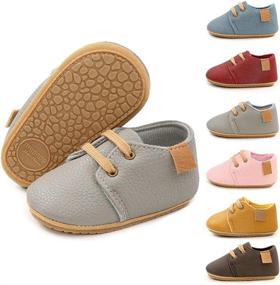 img 4 attached to 👟 BiBeGoi BiBeGoi Baby Boys Girls Oxford Shoes: PU Leather Ankle Boots with Non-Slip Rubber Sole for Toddler Walking - Brown 3 Boys' Shoes