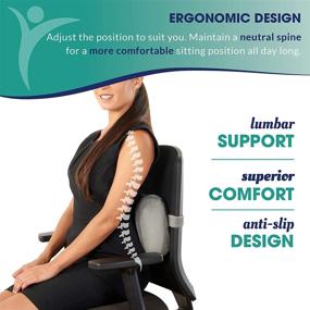 img 1 attached to 🪑 RS11-X Lumbar Cushion for Office Chair - Special Patented Technology, Lateral Convex Orthopedic Shape for Upper and Lower Back Pain Relief