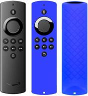 чехол для пульта hjyuan remote, подходящий для f tv stick lite, совместим с alexa voice remote lite 2020 release противоскользящий противоударный силиконовый защитный чехол для пульта дистанционного управления - темно-синий логотип