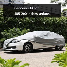 img 3 attached to Grey Cheap Car Cover: Indoor Dust-Proof Auto Vehicle Cover for Anti Bird Dropping, Tree Leaves & Windproof Protection - 200&#34;