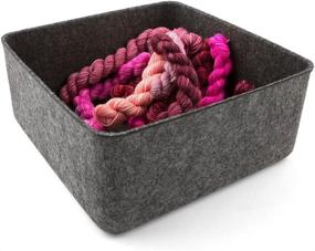 img 3 attached to 📦 Organize in Style: Three By Three Seattle Felt Organizer (Charcoal, 9x9") - 48003