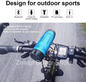 img 3 attached to 🚲 Zealot S1 Bluetooth велосипедный динамик: водонепроницаемый, портативный и мощный с банком питания на 4000мАч, светодиодным освещением, воспроизведением с TF-карты - в комплекте крепление для велосипеда, карабин и полный набор аксессуаров для активного отдыха (синий)