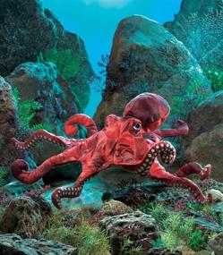 img 2 attached to 🐙 Folkmanis Red Octopus Hand Puppet - A Mesmerizing Children's Toy for Imaginative Play