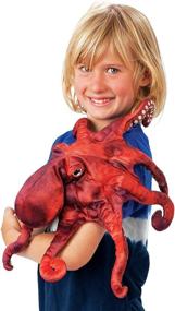 img 1 attached to 🐙 Folkmanis Red Octopus Hand Puppet - A Mesmerizing Children's Toy for Imaginative Play