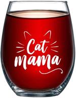 🐱 stylish stemless crystal best friend wine glasses: perfect gift for friendship christmas & galentine's day (cat mom edition) логотип