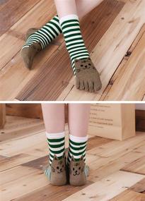 img 2 attached to 🧦 ZAKASA Women's Cotton Toe Sock Five Finger Running Ankle Novelty Socks (Animal Cat, US Shoe Size 6-9)
