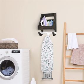 img 1 attached to 🔌 VOOTTOU Wall-Mounted Ironing Board Rack - Large Storage Space, Electric Ironing Board Holder for Laundry Room, Iron and Ironing Board Hanger with Hooks