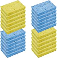 🧽 celox 24 pack, long-lasting kitchen sponges made from natural wood pulp, absorbent cellulose sponges bulk for efficiently cleaning kitchen, bathroom, and useful for diy activities with kids, 4.3" x 2.6" x 0.5 logo