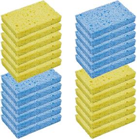 img 4 attached to 🧽 CELOX 24 Pack, Long-lasting Kitchen Sponges Made from Natural Wood Pulp, Absorbent Cellulose Sponges Bulk for Efficiently Cleaning Kitchen, Bathroom, and Useful for DIY Activities with Kids, 4.3" x 2.6" x 0.5