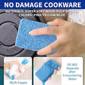img 1 attached to 🧽 CELOX 24 Pack, Long-lasting Kitchen Sponges Made from Natural Wood Pulp, Absorbent Cellulose Sponges Bulk for Efficiently Cleaning Kitchen, Bathroom, and Useful for DIY Activities with Kids, 4.3" x 2.6" x 0.5