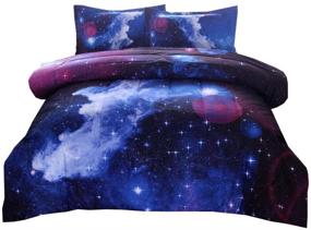 img 4 attached to 🌌 Full Size NTBED Galaxy Comforter Set with 2 Matching Pillow Shams - Sky Oil Printed Outer Space Bedding Sets for Teen Boys and Girls