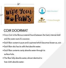img 3 attached to 🐾 Coco Coir Wipe Your Paws Doormat with Heavy Duty Backing – 17”x30” Size, Easy to Clean Entry Mat | Vibrant Color & Sizing for Indoor and Outdoor Uses | Home Decor