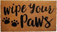 🐾 coco coir wipe your paws doormat with heavy duty backing – 17”x30” size, easy to clean entry mat | vibrant color & sizing for indoor and outdoor uses | home decor logo