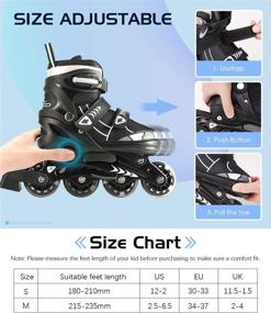 img 2 attached to 🛼 MoKo Inline Skates for Kids: Adjustable Roller Skates with Light Up Wheels for Outdoor Backyard Skating - Girls Boys Children Teens